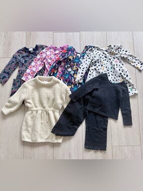 Hanna Andersson Toddler Girl Bundle 3T Dresses Fleece Knit Set 7 Pc